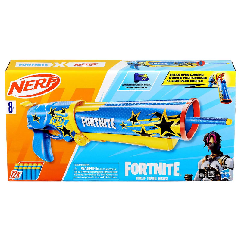 Hasbro Fortnite X Nerf Wyrzutnia Na Strzałki Plastikowe Half Tone Hero Pistolet Shotgun Blaster8+