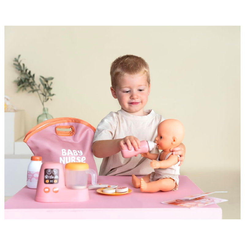 Little Smoby Zestaw Do Pielęgnacji Baby Nurse Dla Laki Torba Butelka Pielucha Podgrzewacz 10 Elementów 18m+