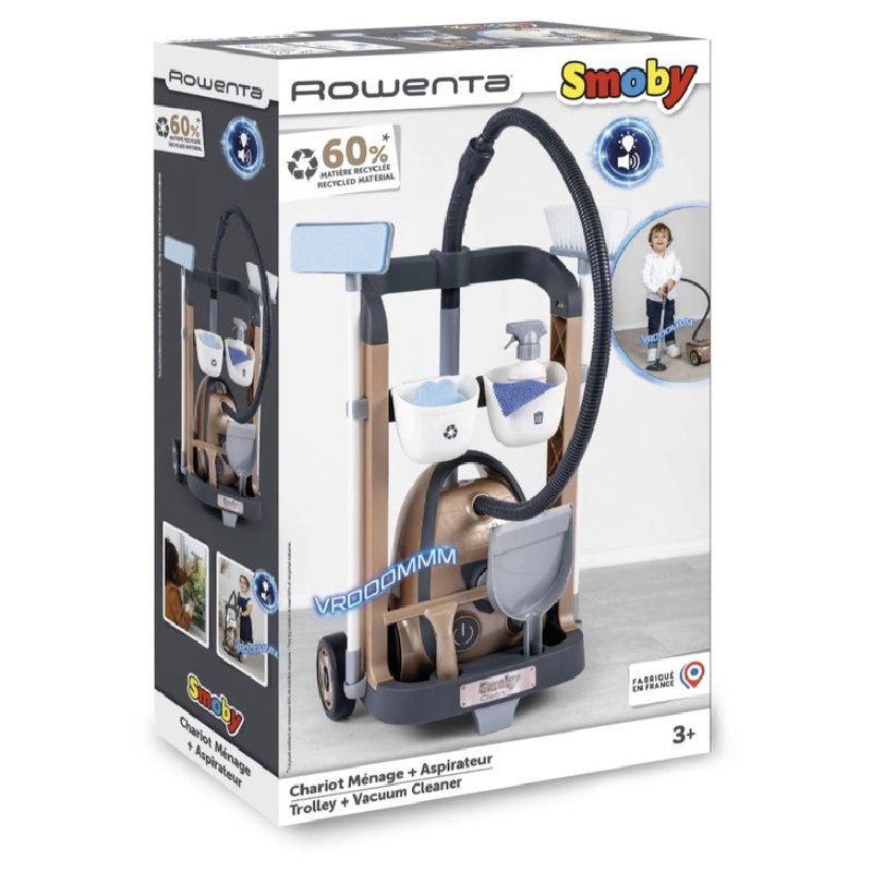 Smoby Rowenta Interaktywny Wózek Do Sprzątania Z Odkurzaczem Zestaw Akcesoriów
