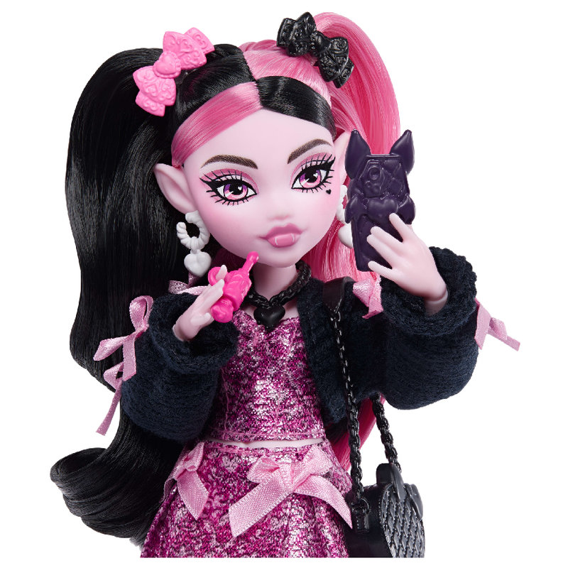 Lalka Modowa Monster High Draculara Czarna + Akcesoria Zestaw Dla Dzieci 4+