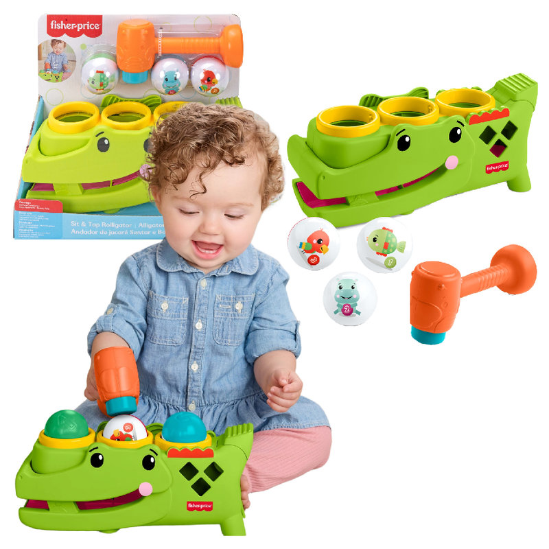  Fisher Price Krokodyl Wbijak Z Piłeczkami Zabawka Aktywizująca Zestaw Dla Dzieci 9m+