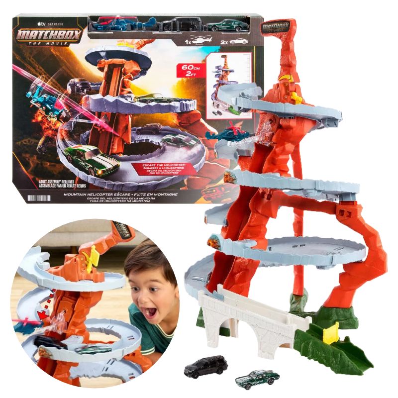Matchbox The Movie Górska Ucieczka Przed Helikopterem Zestaw Dla Dzieci Autka W Zestawie 3+ 