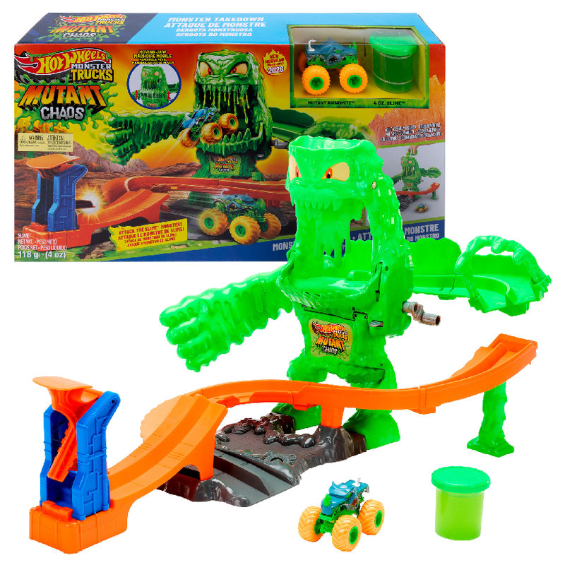 Hot Wheels Monster Trucks Mutant Chaos Starcie Z Potworem Zestaw Dla Dzieci 4+