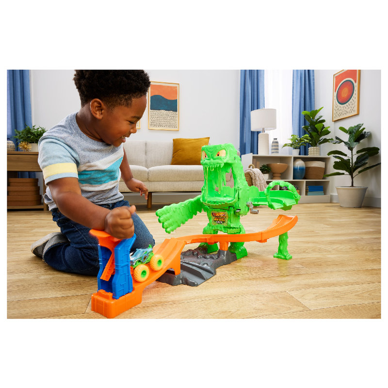 Hot Wheels Monster Trucks Mutant Chaos Starcie Z Potworem Zestaw Dla Dzieci 4+