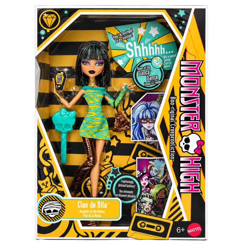 Zestaw 3 Lalek Kolekcjonerskich Monster High Dawn of the Dance 2026 Laleczka Modowa + Akcesoria Oryginalna Clawdeen Wolf JKM45 Frankie Stein JKM46 Cleo De Nile JKM47