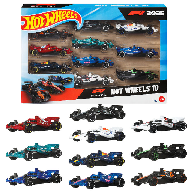 Samochodziki Metalowe Hot Wheels Formuła 1 Dla Dzieci W Skali 1:64 Zestaw 10 Szt.