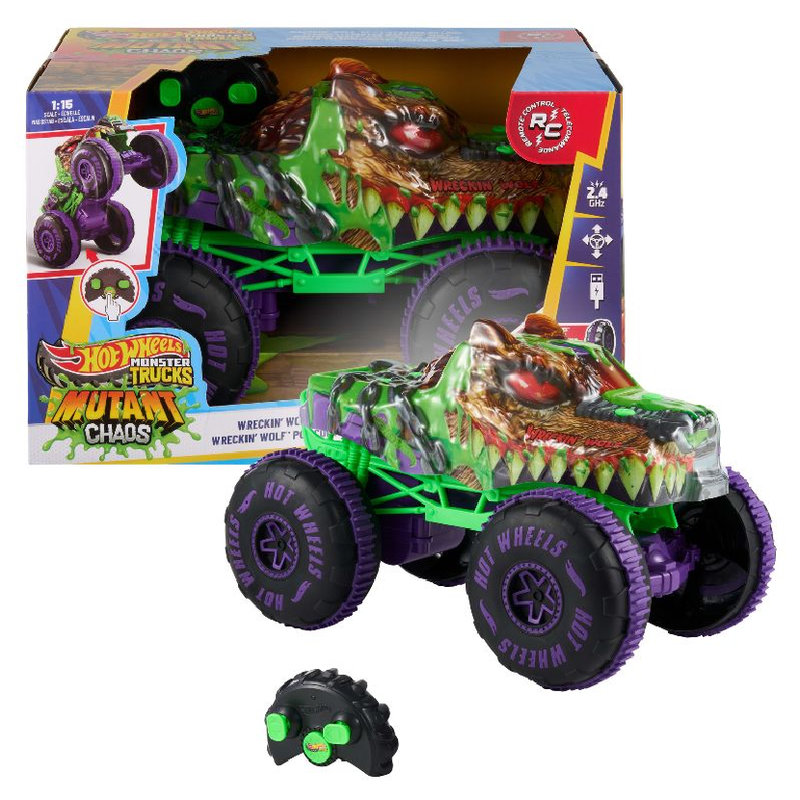Hot Wheels Monster Truck Mutant Chaos Wolf Zdalnie Sterowany RC W Skali 1:15