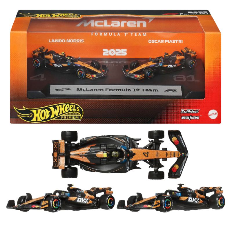 Hot Wheels Premium Formuła 1 Zestaw 2-pak Bolidy F1 Model Mclaren Zabawka W Skali 1:64