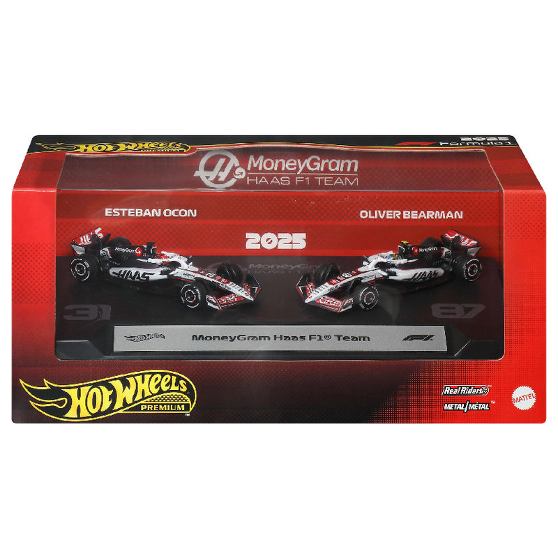 Hot Wheels Premium Formuła 1 Zestaw 2-pak Bolidy F1 Model MoneyGram Haas W Skali 1:64