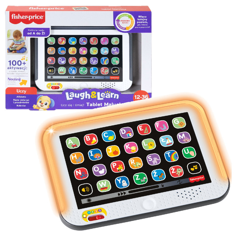Fisher-Price Tablet Zabawka Malucha Interaktywna Edukacyjna Dla Dziecka Dzieci 12m+