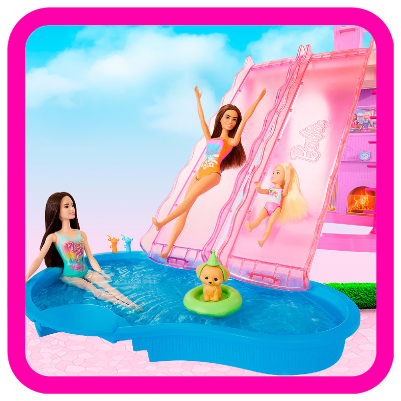 Domek Dla Lalek Barbie Z Efektami Dźwiękowymi + Akcesoria Meble Wanna Dla Dzieci