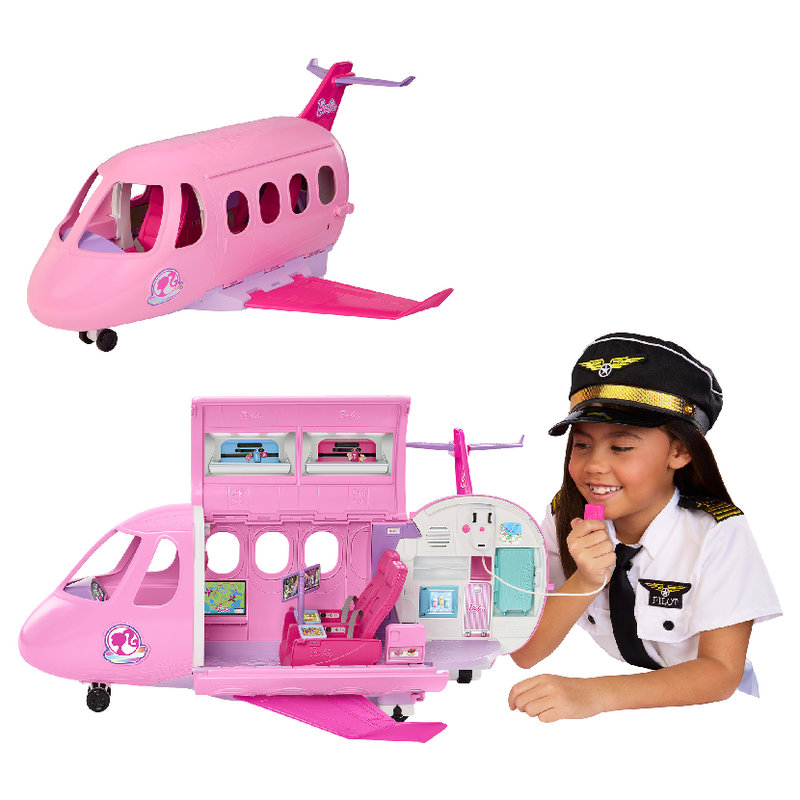 Barbie Dream Plane Różowy Samolot Dla Lalek Barbie Zabawka Baterie Akcesoria Dla Dzieci 3+