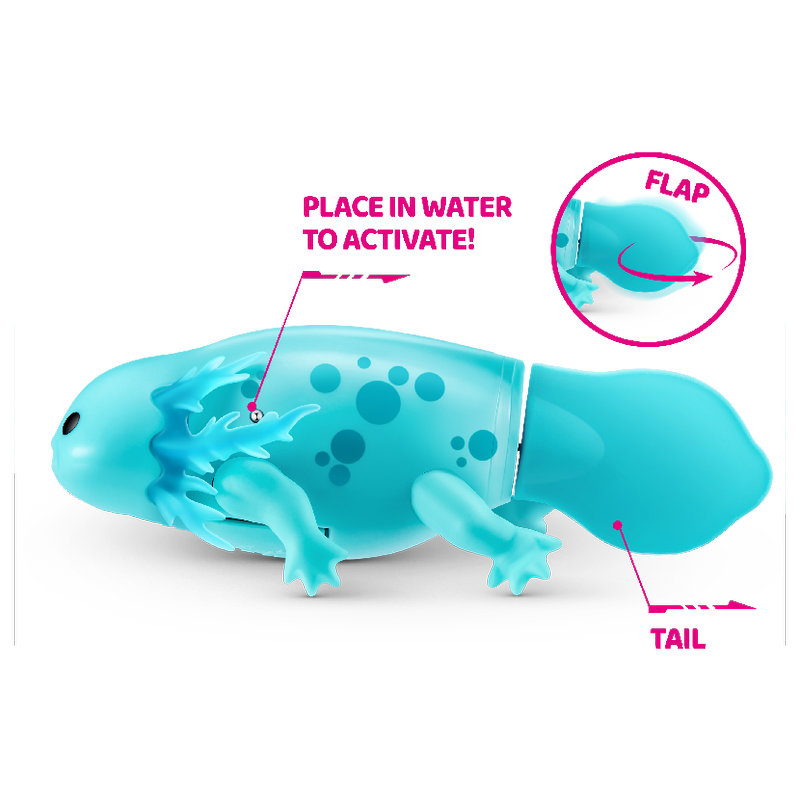 Zuru Pets Alive Pływający Axolotl Turkusowy Zabawka Dla Dzieci Do Kąpieli Wanny