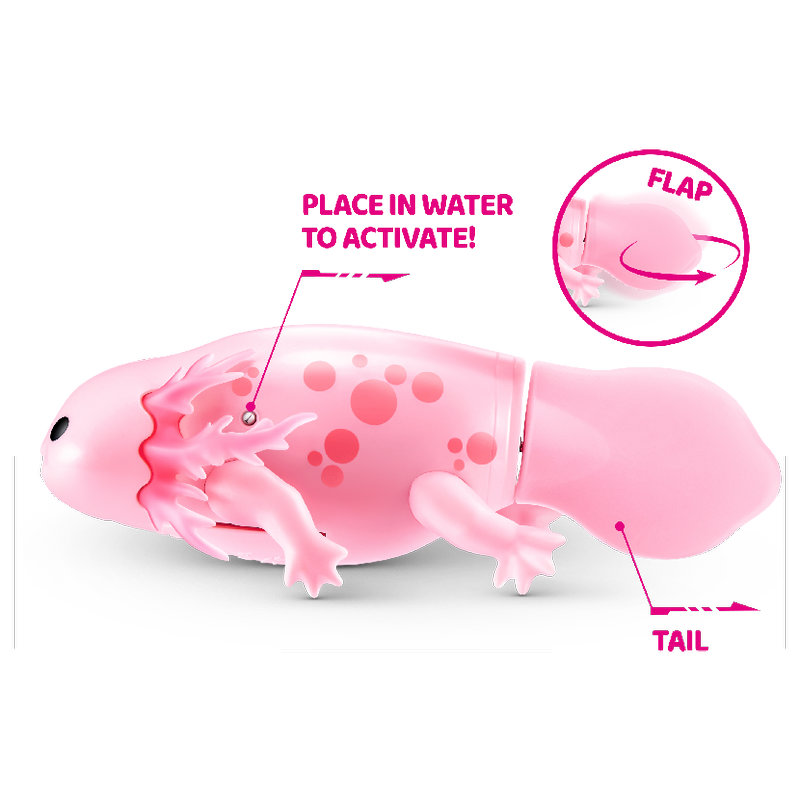Zuru Pets Alive Pływający Axolotl Różowy Zabawka Dla Dzieci Do Kąpieli Wanny