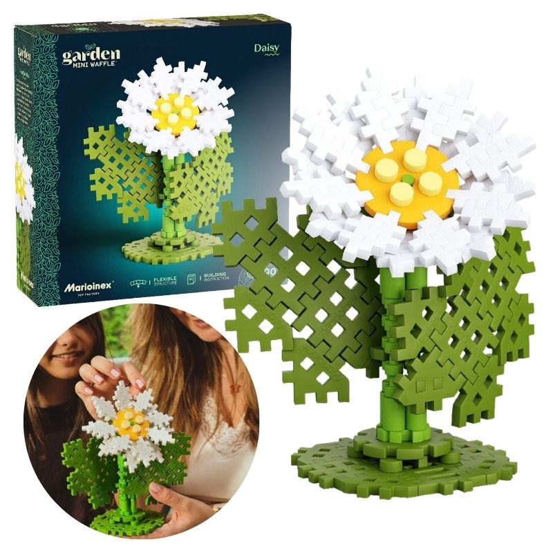  Garden Mini Waffle Marioinex Klocki Konstrukcyjne Edukacyjne Kwiaty Margaretka 90 El. Elementów Wafle Kratki