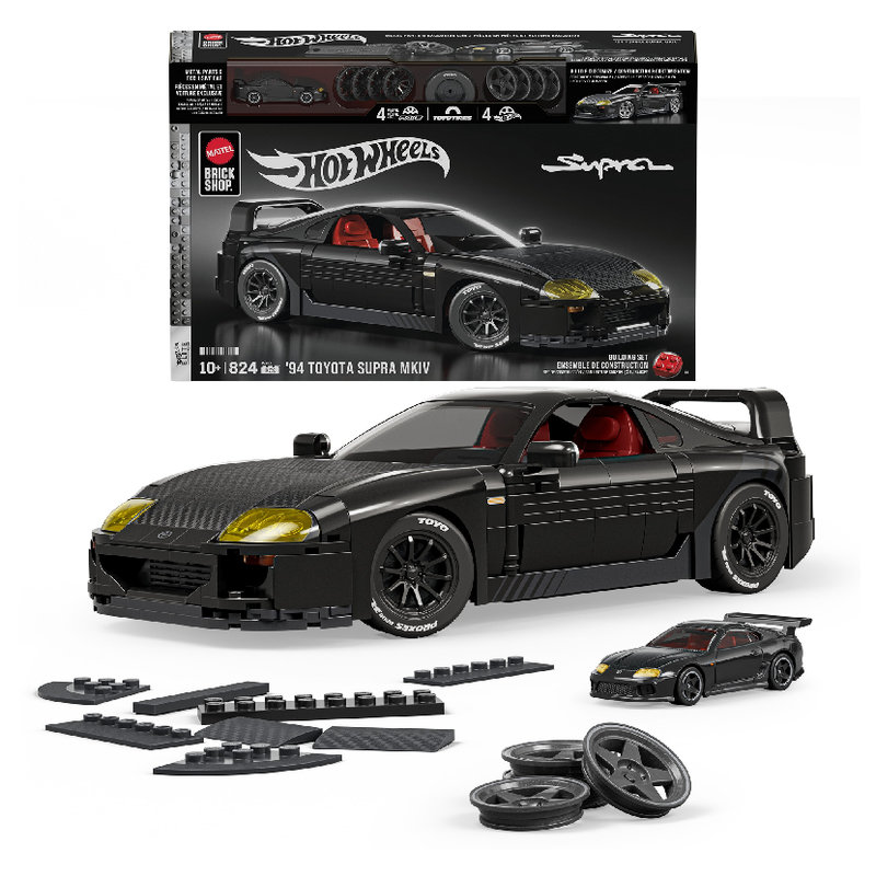Hot Wheels Brick Shop Klocki Samochód '94 Toyota Supra Autko Do Złożenia 824 Elementy