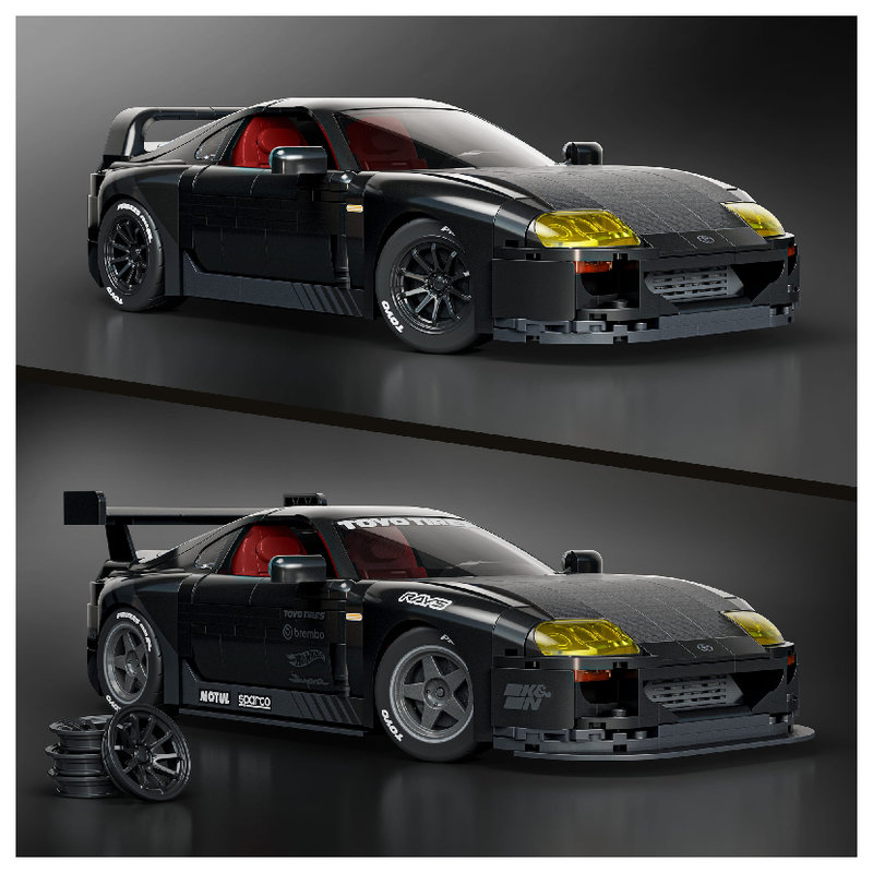 Hot Wheels Brick Shop Klocki Samochód '94 Toyota Supra Autko Do Złożenia 824 Elementy