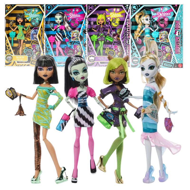 Zestaw Lalek Kolekcjonerskich Monster High Dawn of the Dance 2026 Laleczka Modowa + Akcesoria Oryginalna Clawdeen Wolf JKM45 Frankie Stein JKM46 Cleo De Nile JKM47 Lagoona Blue JKM48 Draculaura JMG89