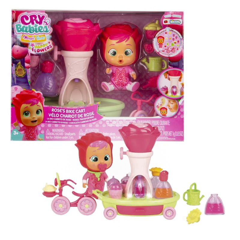 Lalka Laleczka Cry Babies Toys Magic Tears Baby Zestaw Płaczący Bobas + Rowerek