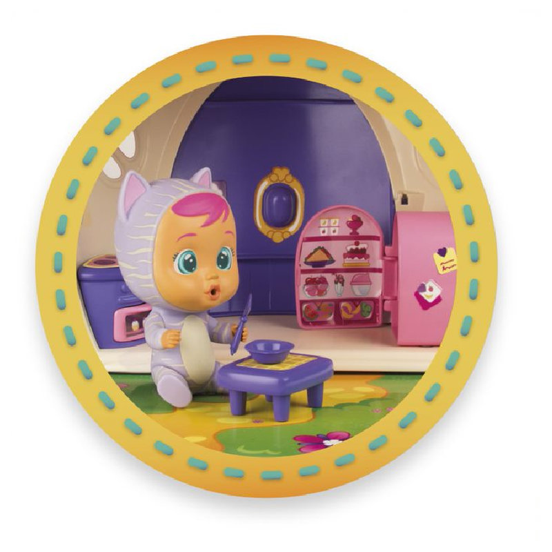 Lalka Bobas Cry Babies Magic Tears Zestaw Domek Katie Zestaw z Akcesoriami Smoczek Butelka 