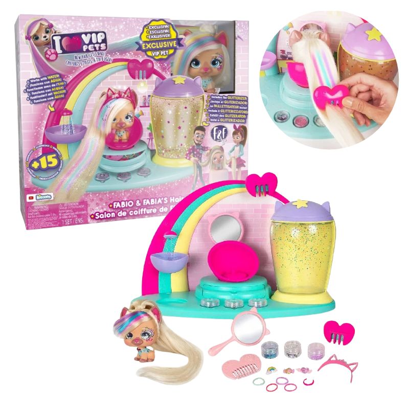 VIP Pets Salon Fryzjerski Zestaw Figurka Zabawka + Akcesoria Prezent Dla Dzieci 3+