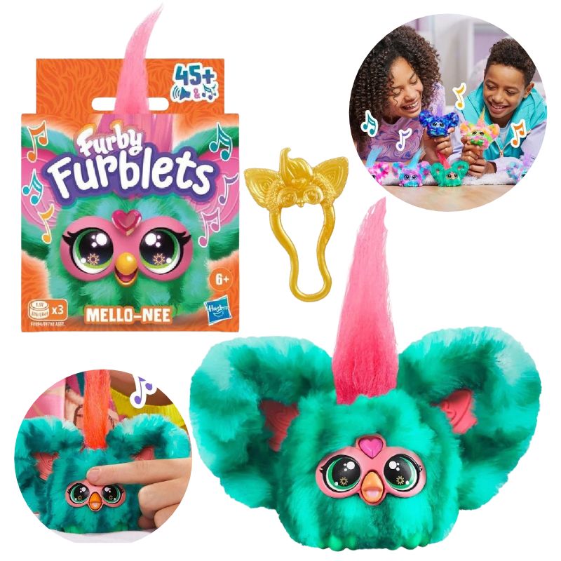 Interaktywny Furby Furblets Zielona Maskotka W Kształcie Arbuza Mello-Nee Interaktywna Zabawka Dla Dzieci 6+