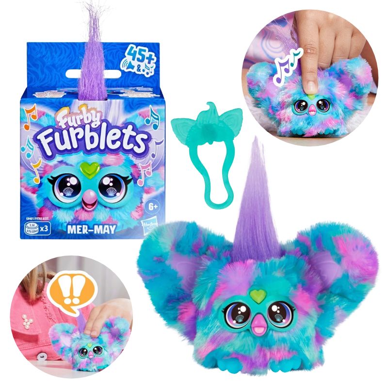 FIoletowa Maskotka Interaktywna Furby Furblets Mer-Mary Interaktywna Zabawka Dla Dzieci 6+