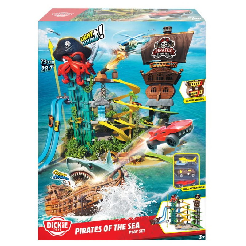 Dickie Toys Zestaw Piraci Na Morzu Duży Parking Garaż + 3 Autka Samochodziki 3+ 