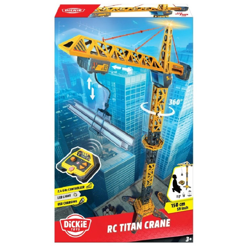 Dickie Toys RC Duży Dźwig Zdalnie Sterowany Obrotowy Interkatywny Titan Crane 3+ 