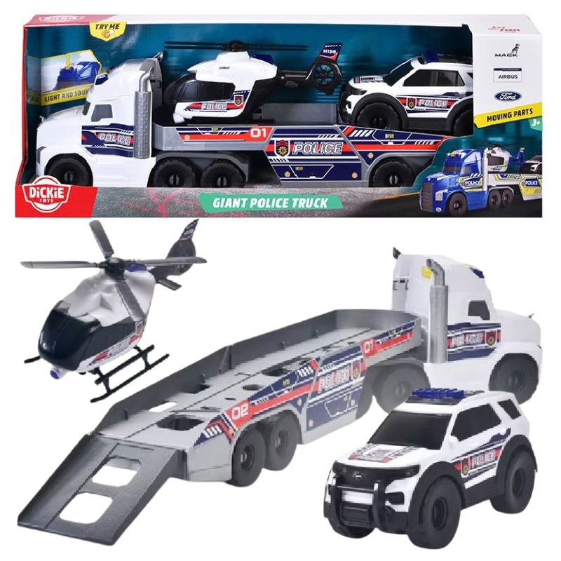 Dickie Toys Duże Policyjne Pojazdy Zestaw Policyjnych Autek Policja Radiowóz 3+