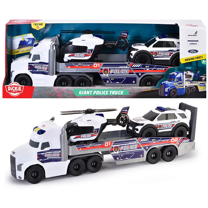 Dickie Toys Duże Policyjne Pojazdy Zestaw Policyjnych Autek Policja Radiowóz 3+