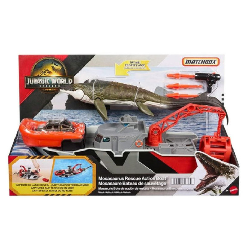 Jurassic World Rebirth Odrodzenie Akcja Ratunkowa Zestaw Dinozaur Mozazaur Łódź 4+