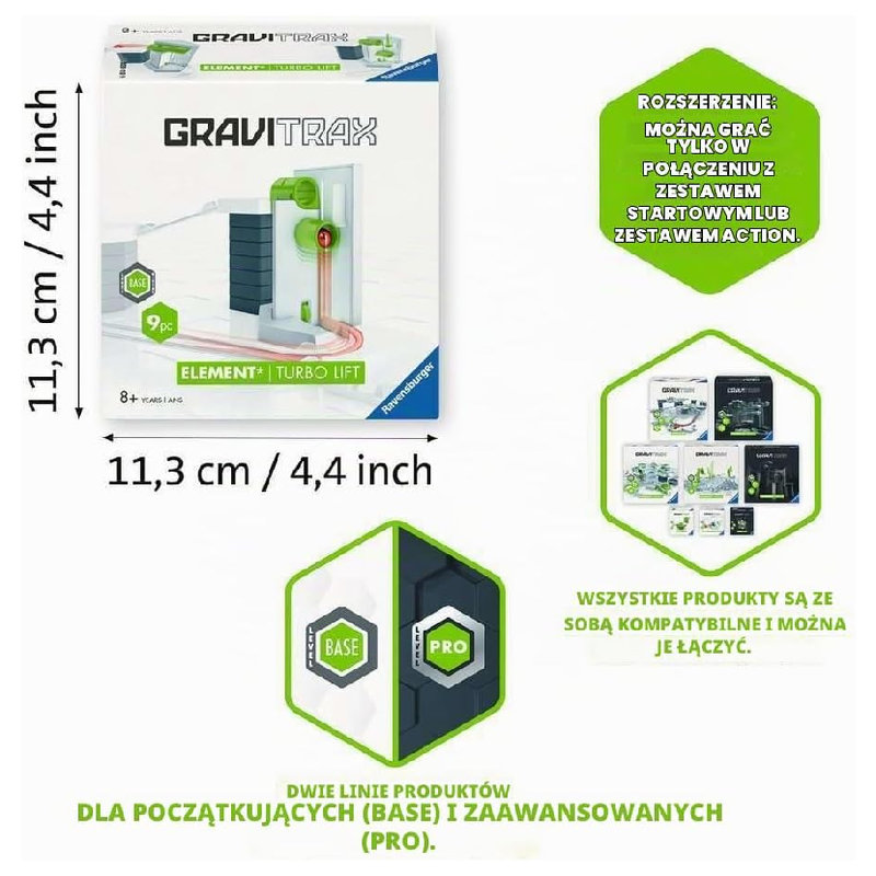 Zestaw Gravitrax Klocki Konstrukcyjne Dodatek Uzupełniający Turbo Winda Zabawka Prezent